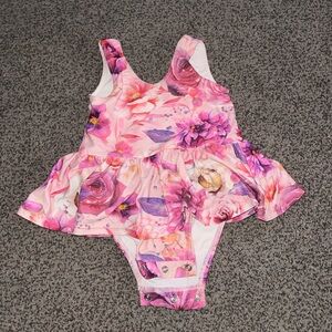 Posh Peanut Pink and Purple Floral Swimsuit